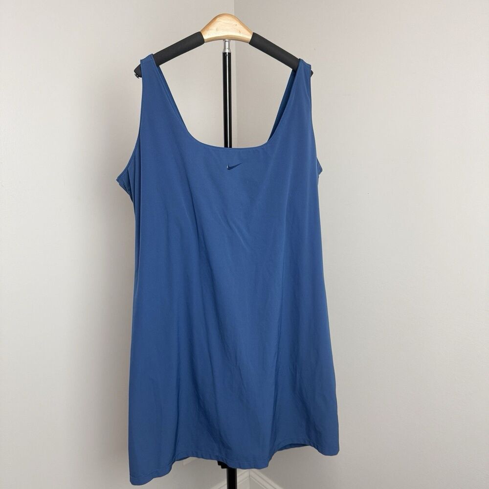 Nike Bliss Luxe Training Dress Built In Shorts Size XL Cobalt Blue Tenniscore